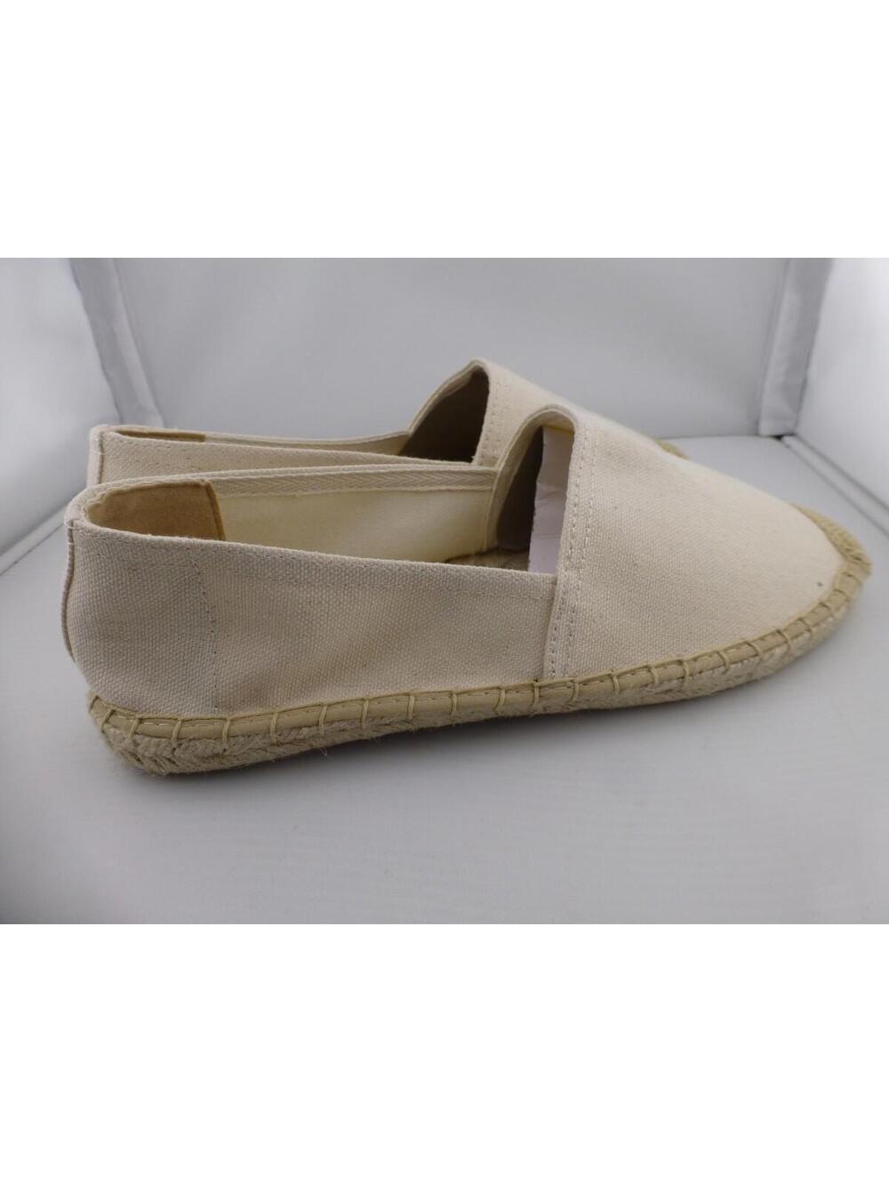Lands' End Women's Natural Canvas Espadrille Flats Slip-On Shoes US 8 M3 - Picture 4 of 12